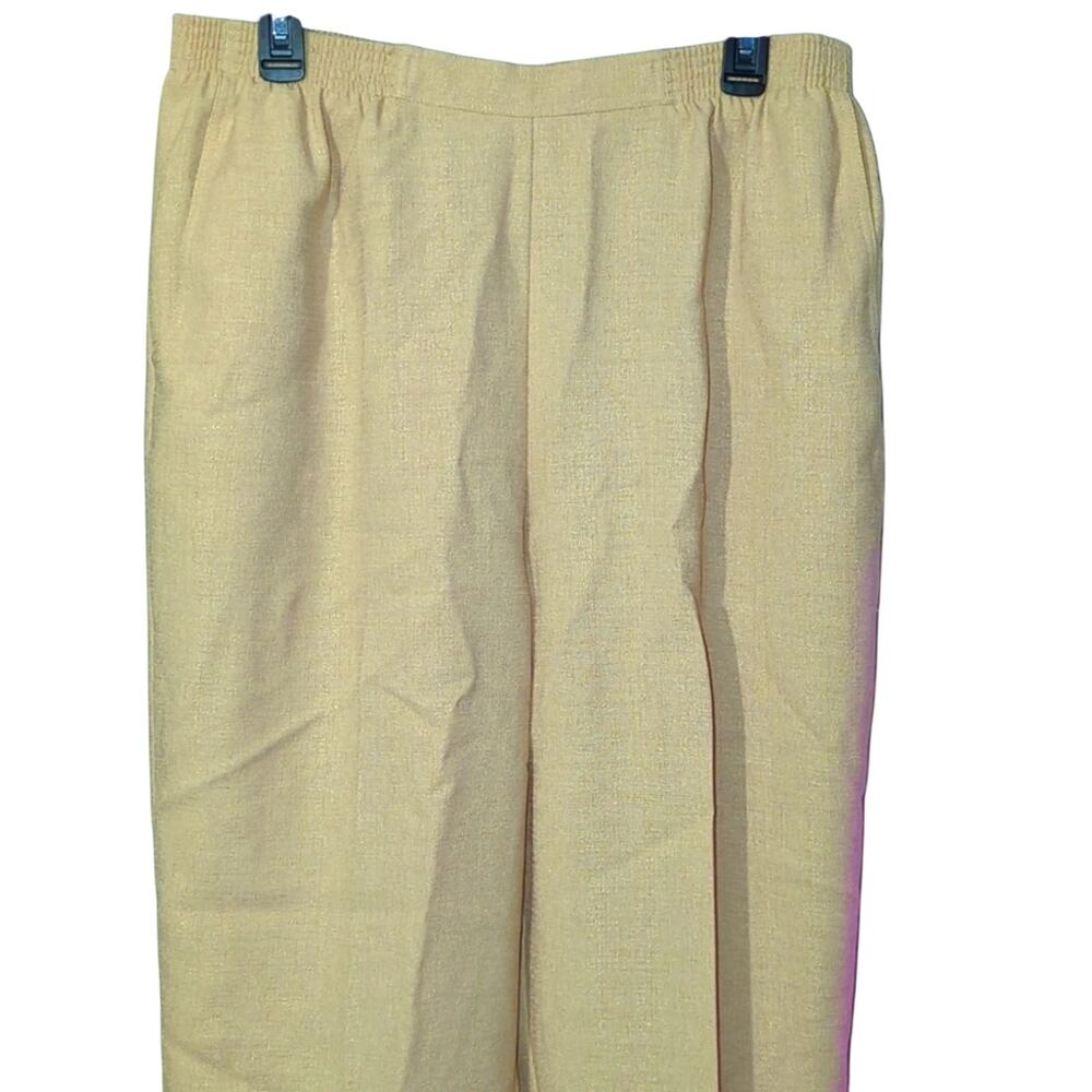 NWT Alfred Dunner 16W Yellow/Mustard Chamois Trousers [0190]